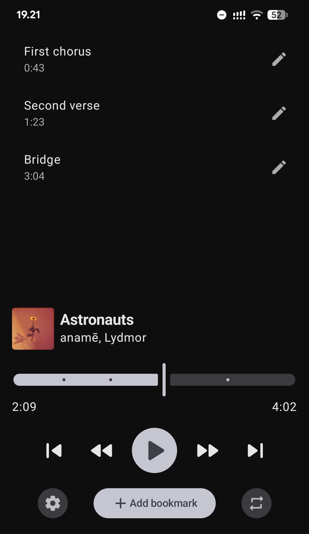 Screenshot of the app interface